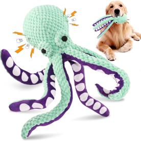 Squeaky Dog Toys for Large Dogs: Plush Dog Toys with Soft Fabric for Small, Medium, and Large Pets - Octopus Stuffed Dog Toys for Indoor Play
